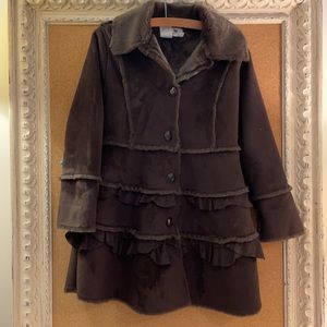 Girls Widgeon brown faux shearling size 7 coat